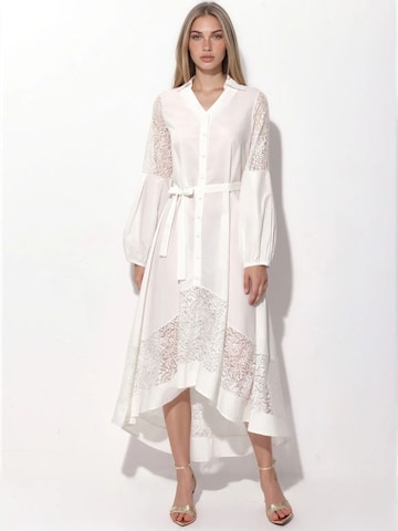 Robe-chemise MSN Collection en blanc : devant