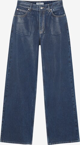 Pull&Bear Wide leg Jeans in Blue: front