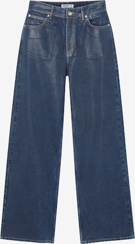 Pull&Bear Wide leg Jeans i blå: framsida