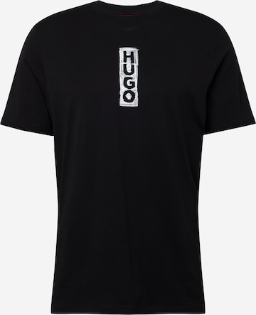 HUGO Koszulka 'Dalbula' w kolorze czarny: przód
