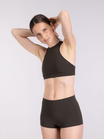 WALLIEN Bikini Top 'Racerfront Tie' in Brown