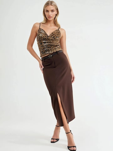 Qu Style Skirt in Brown