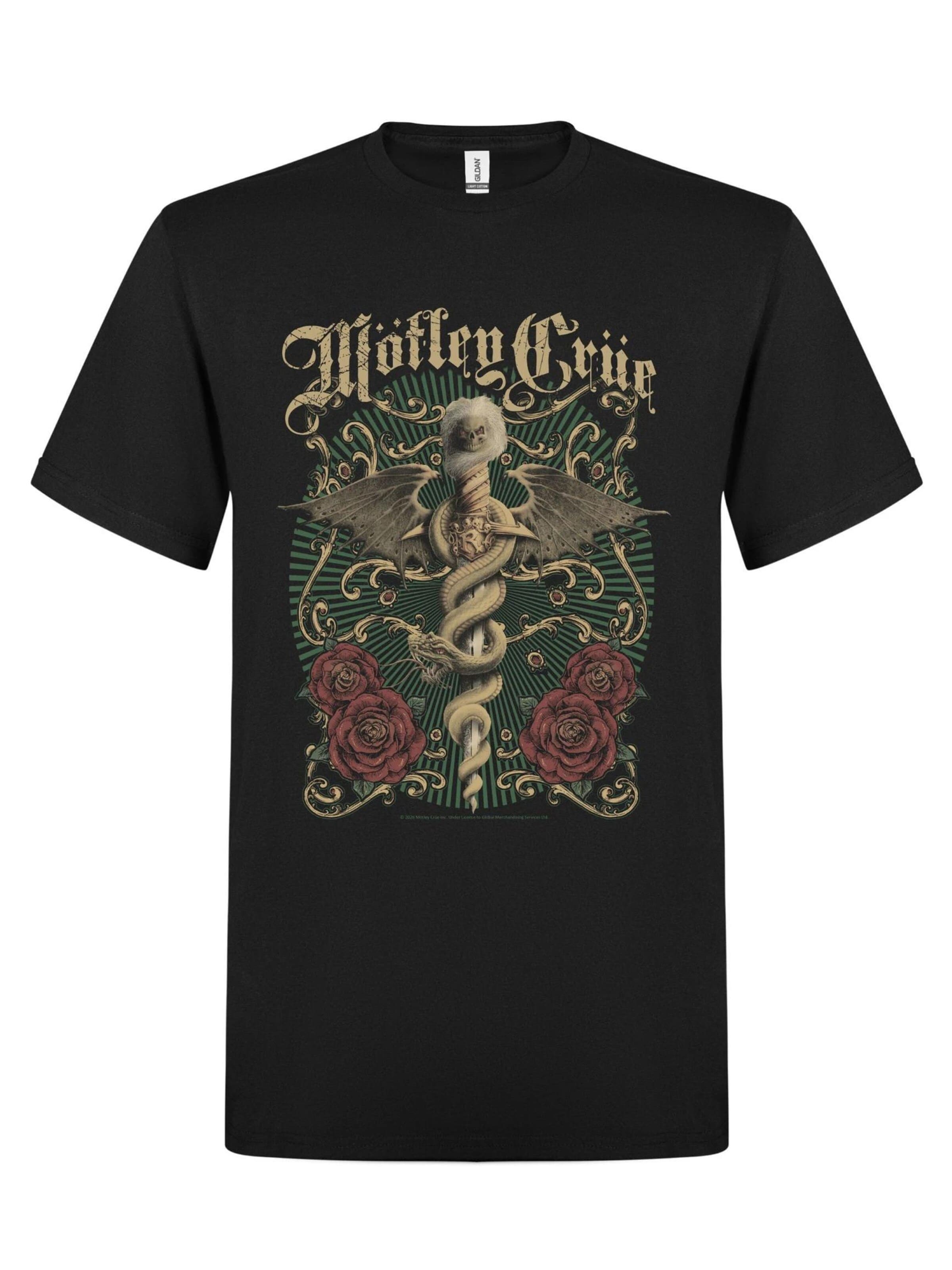 Mötley Crue Shirt 'Mötley Crue Exquisite Dagger T-Shirt' in Black: front