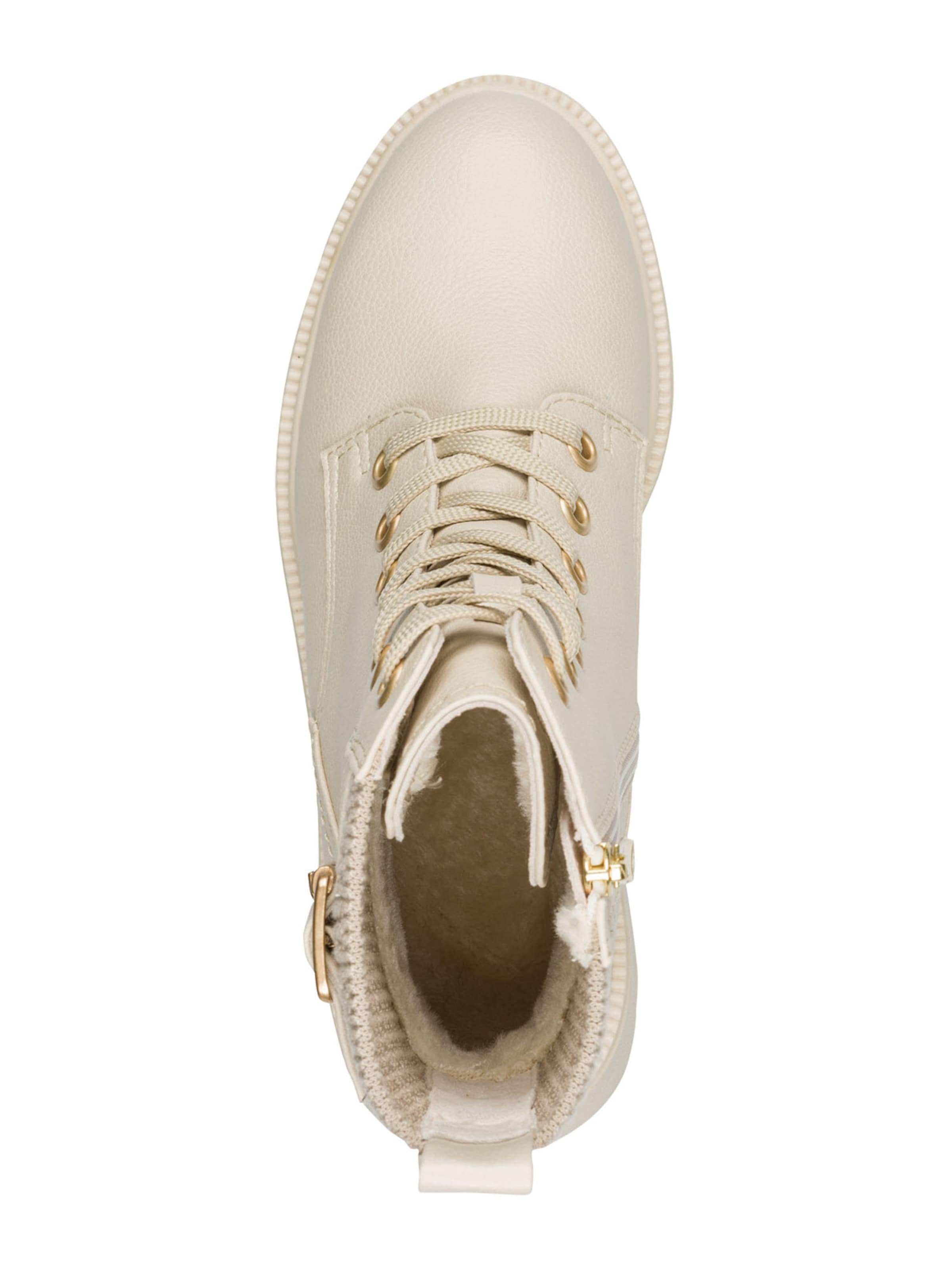 MARCO TOZZI Lace-Up Ankle Boots in Beige