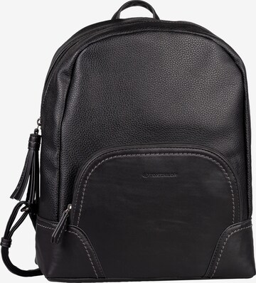 TOM TAILOR Backpack in Black: front
