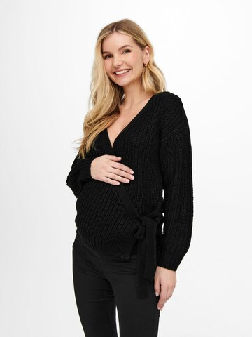 Only Maternity Knit cardigan in Black: front