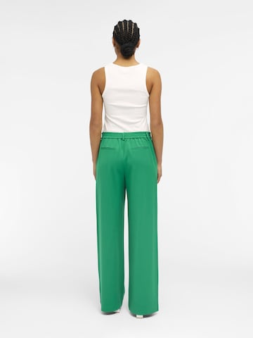 OBJECT Wide leg Pleat-front trousers 'Lisa' in Green