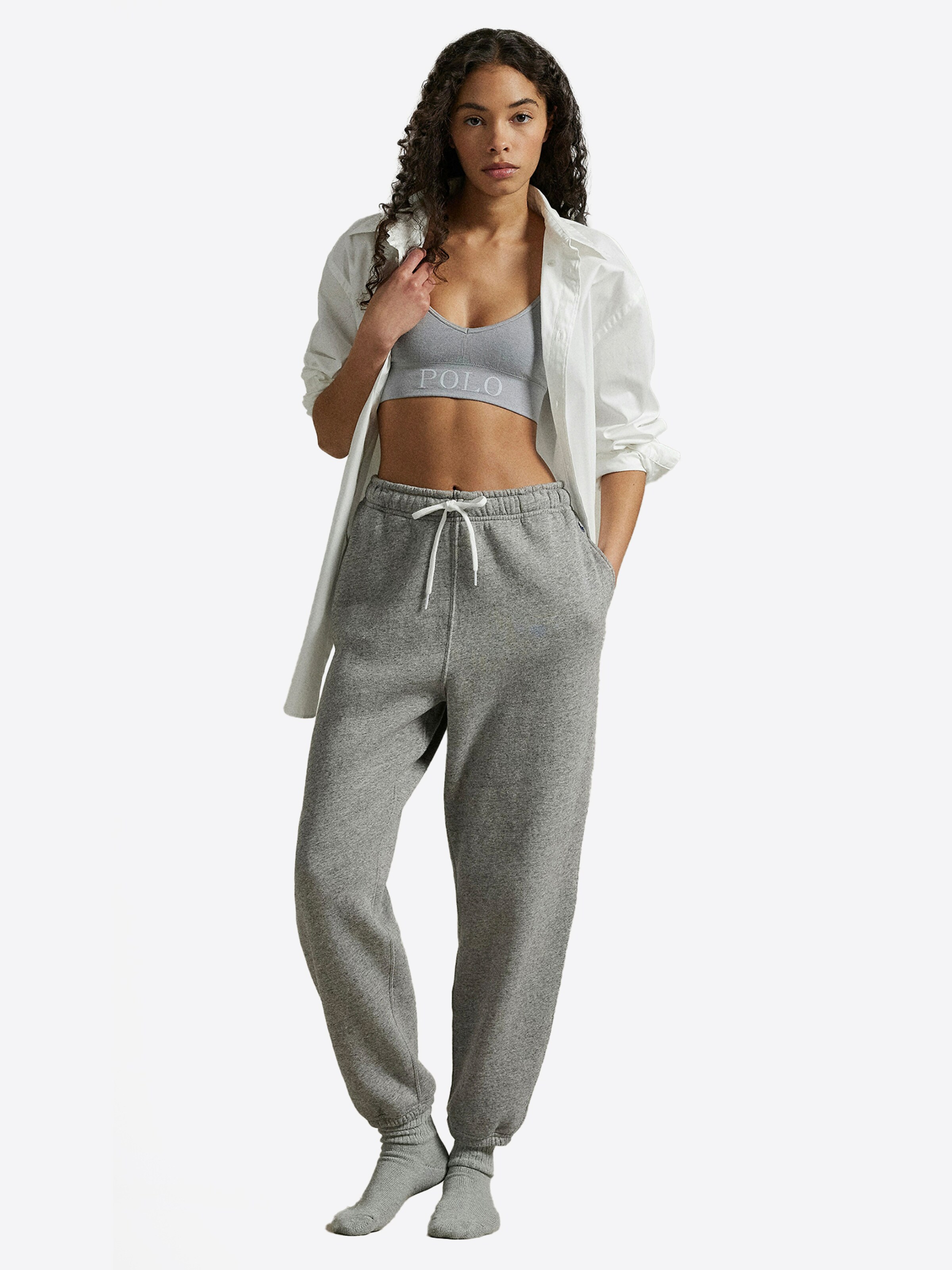 Polo Ralph Lauren Bralette Bra ' Ribbed Seamless ' in Grey