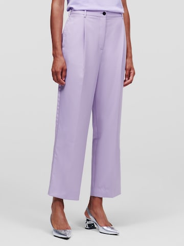Karl Lagerfeld Štandardný strih Plisované nohavice - fialová: predná strana