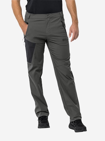 JACK WOLFSKIN Normální Outdoorové kalhoty 'GLASTAL' – šedá: přední strana