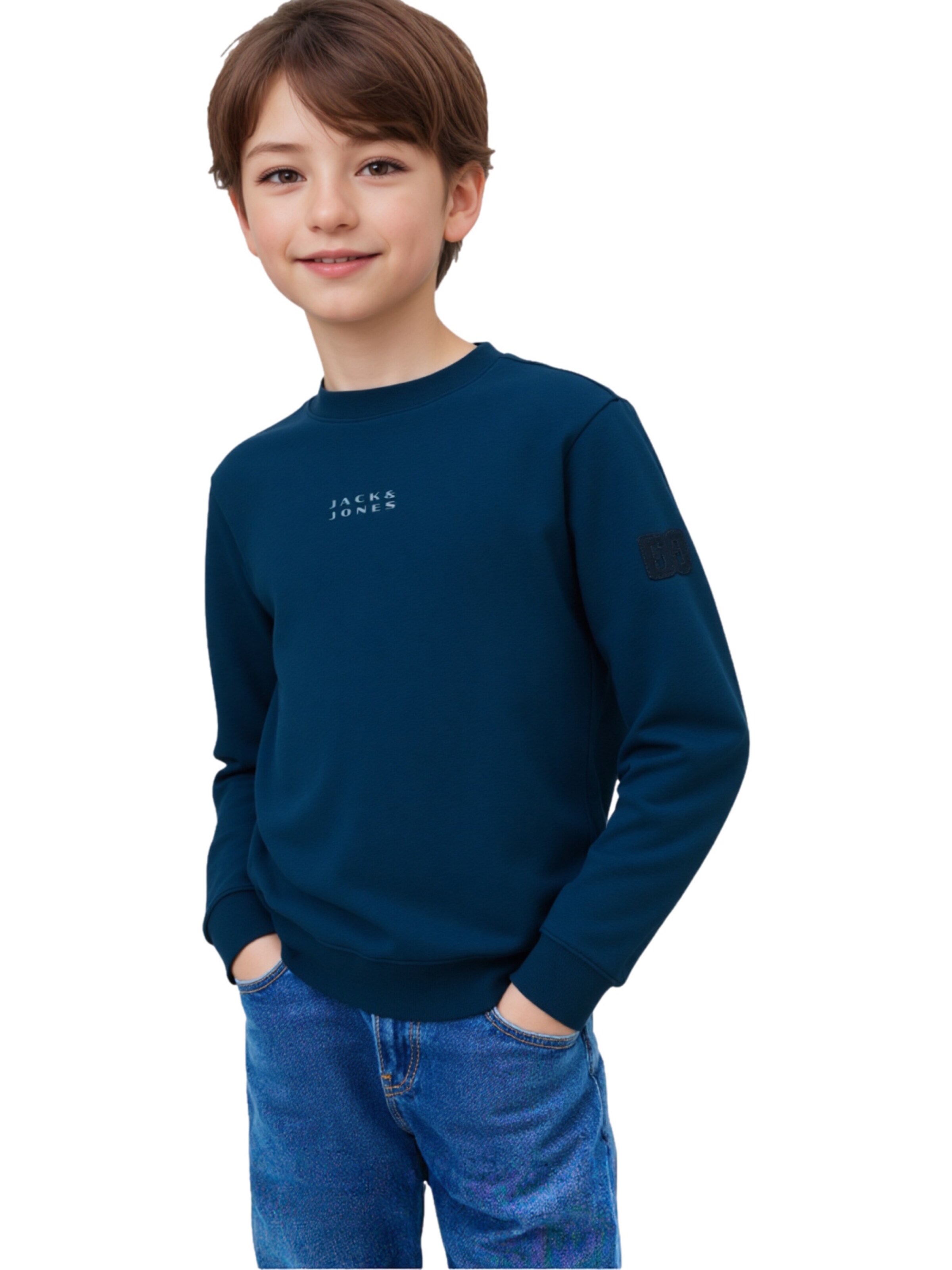 Sweat Jack & Jones Junior en bleu : devant