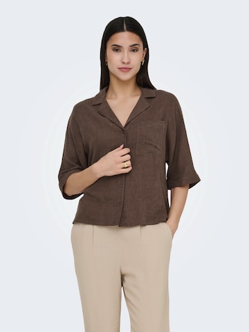 ONLY Blus 'ONLTOKYO' i brun: framsida