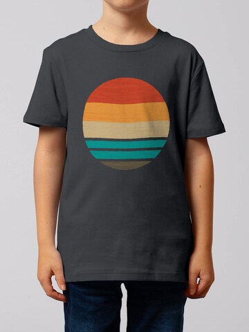 T-Shirt 'Retro Sunset Ocean' watabout.kids en gris : devant