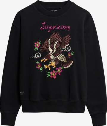 Sweat-shirt Superdry en noir : devant