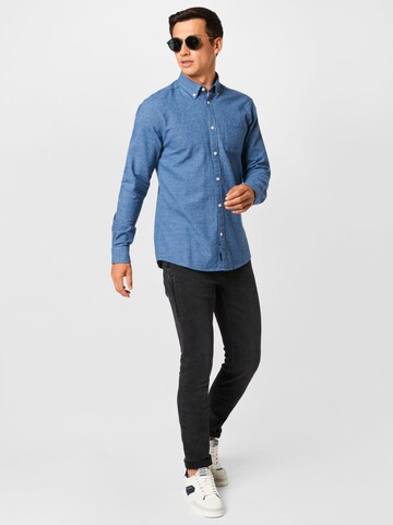 Only & Sons جينز مضبوط قميص 'Niko' بلون أزرق