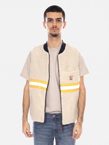 Brixton Vest 'Builders Abraham Rev Vest -- Men's Reversible Rinse Denim Sherpa Vest' i blå