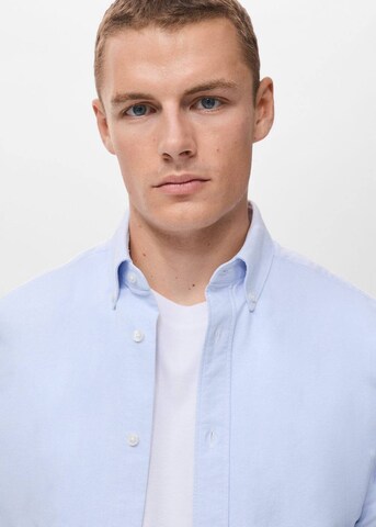 MANGO MAN Regular fit Button Up Shirt 'Oxford' in Blue