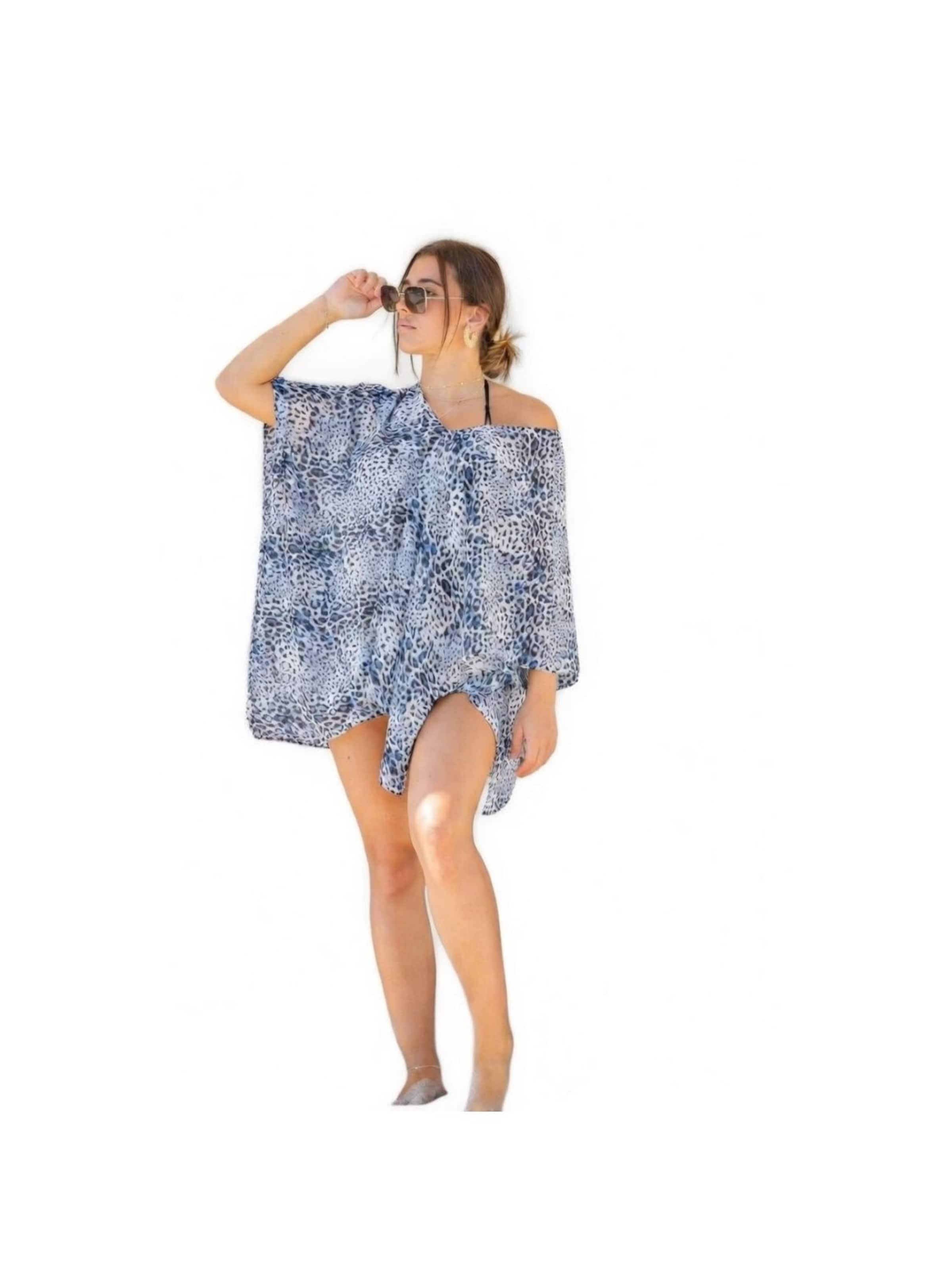 alberto cabale - Vestido de playa en blanco: frente