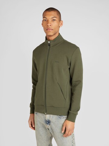 BOSS Zip-Up Hoodie 'Skaz' in Green: front