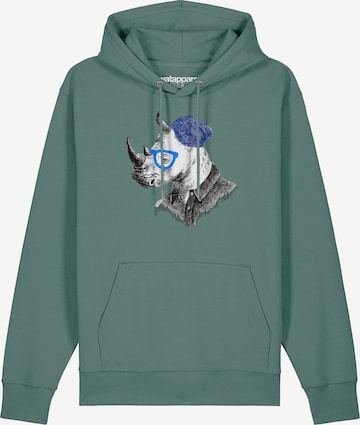 Watapparel Sweatshirt ' Nashorn ' in Groen: voorkant