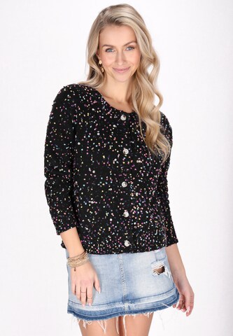 IZIA Knit cardigan in Black: front
