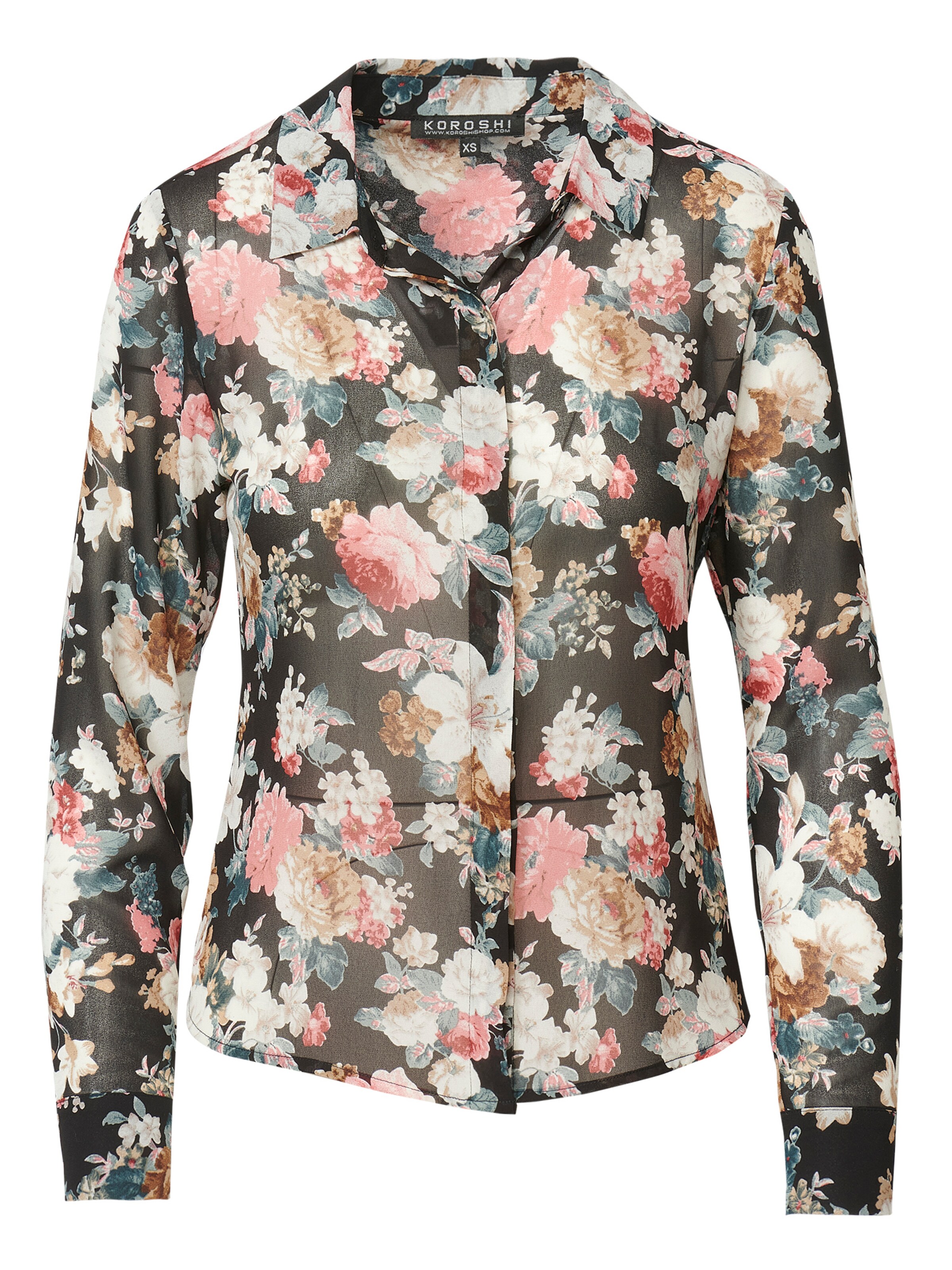 KOROSHI Bluse in Schwarz: Vorderseite