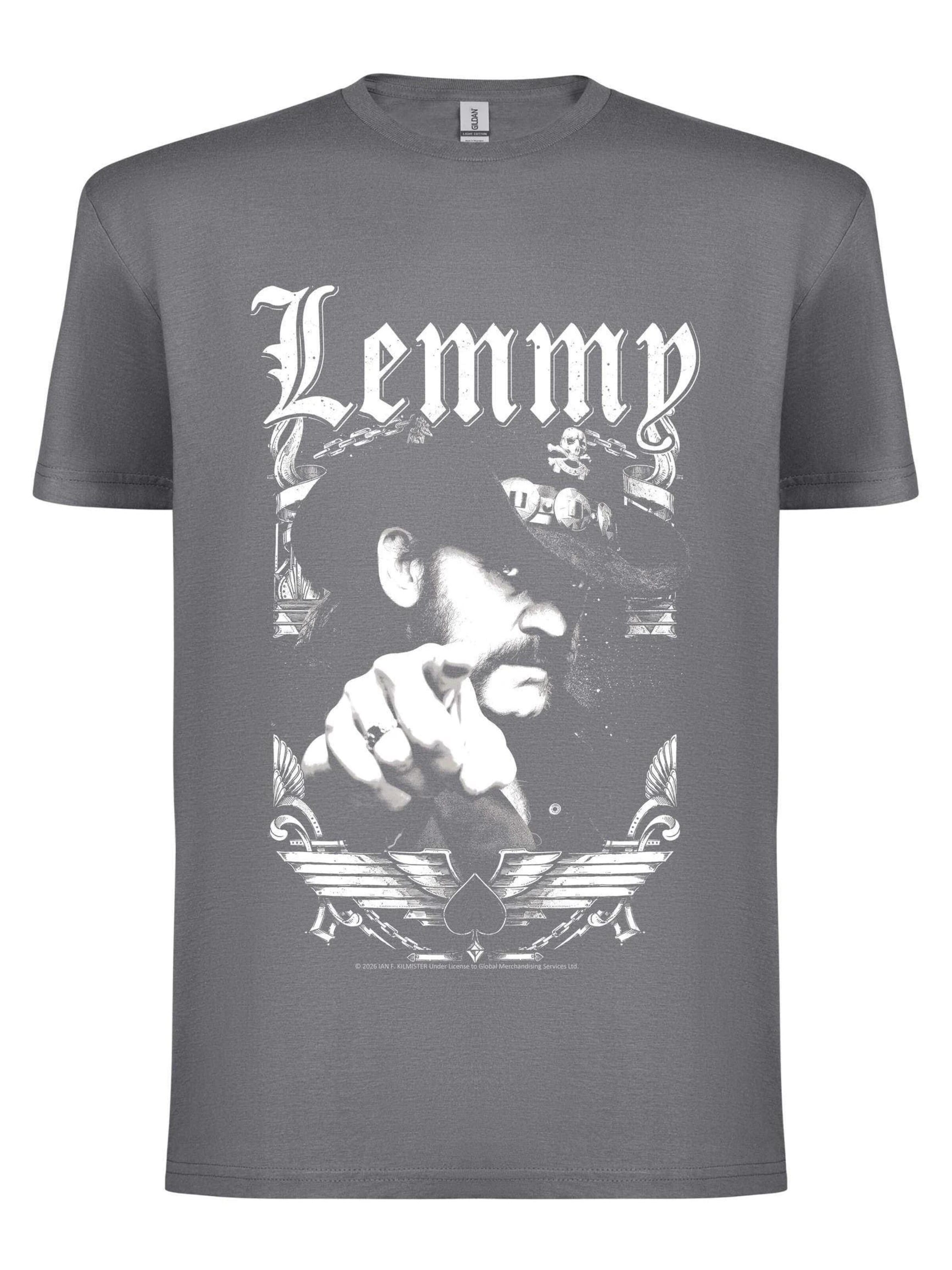 Lemmy Kilmister Shirt 'Lemmy Kilmister - Respect 1945-2015 T-Shirt' in Grey: front