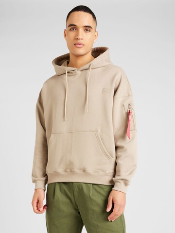 Sweat-shirt 'Essentials' ALPHA INDUSTRIES en beige : devant