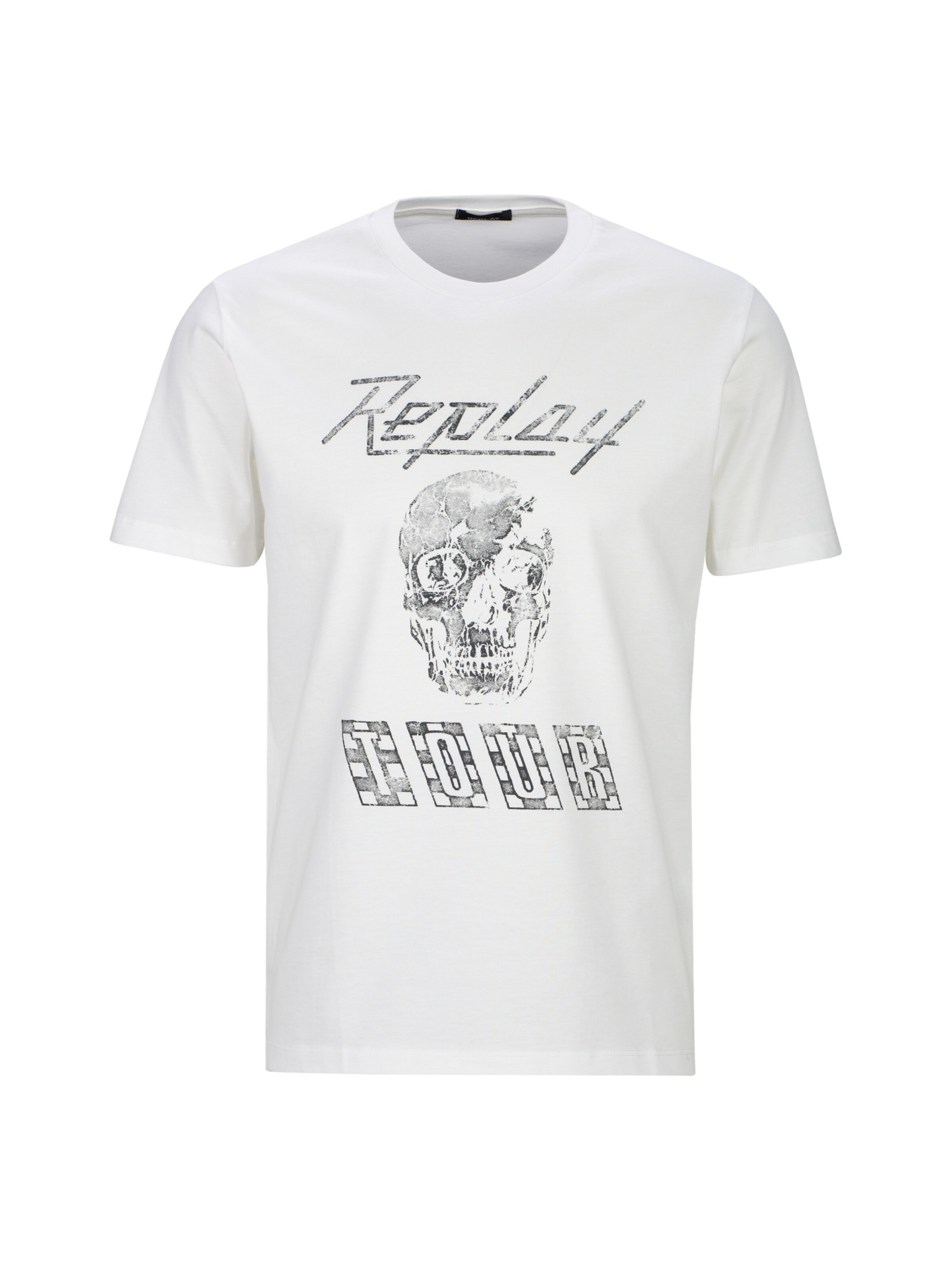 REPLAY T-Shirt 'Skull' in XXXL in dunkelgrau / weiß, Produktansicht