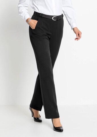 Goldner Regular Pleated Pants 'CARLA' in Black