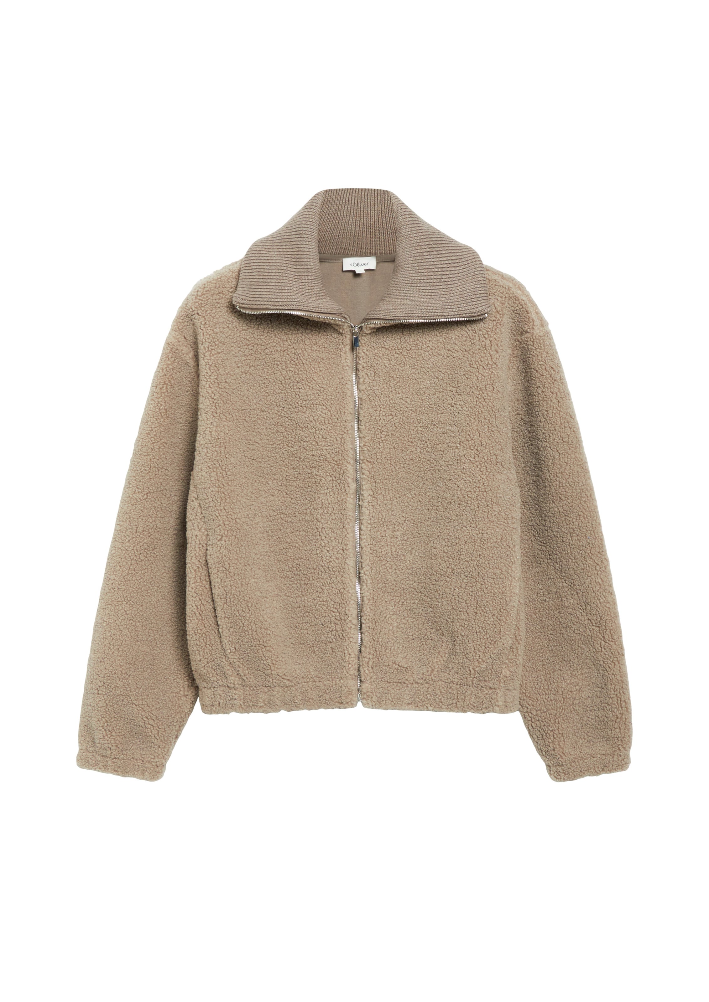 s.Oliver Fleecejacke in Braun: Vorderseite