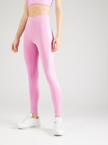 Skinny Pantaloni sport de la Reebok pe roz: față