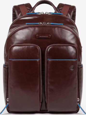 Piquadro Backpack 'Blue Square' in Brown: front