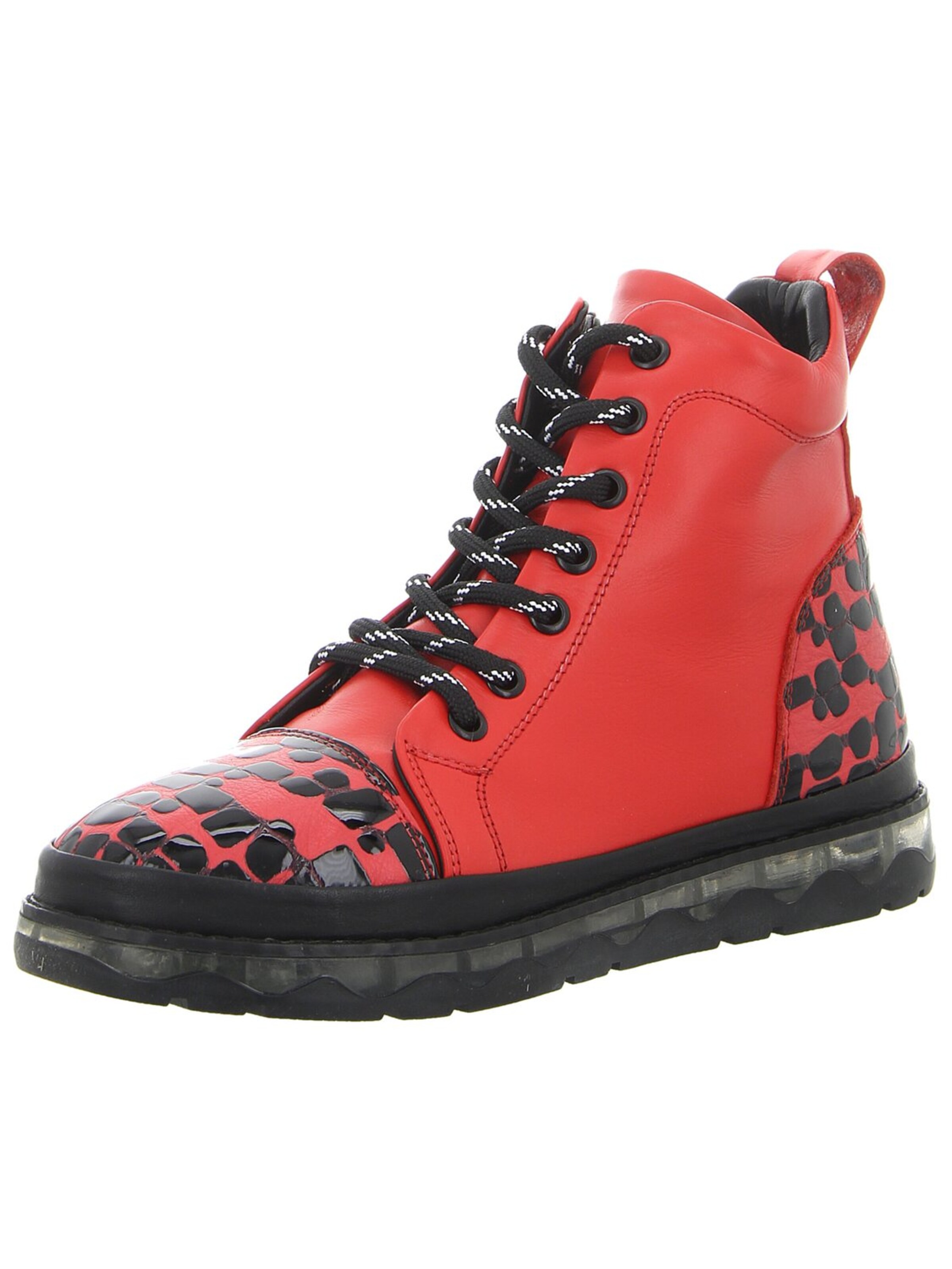 2GO FASHION Lace-Up Boots in Red: front