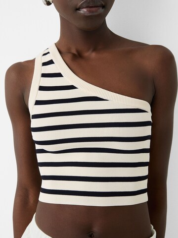Bershka Gebreide top in Zwart