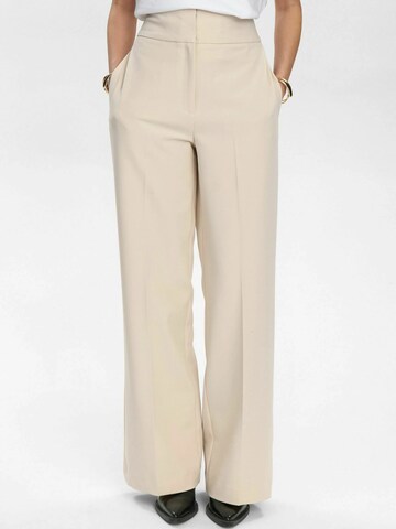 NÜMPH Bukser med fals 'BUSSY' i beige: forside