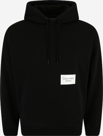 Sweat-shirt Calvin Klein Jeans Plus en noir : devant