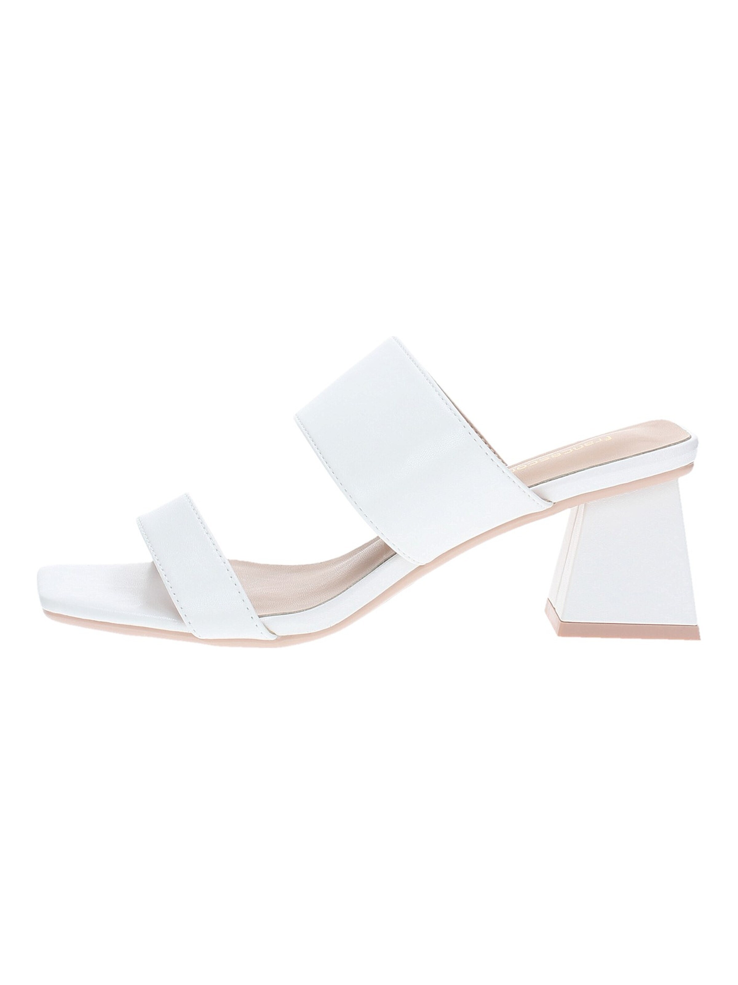 Zoccoletto 'Francesco Milano Ciabatta E14-01A' di Francesco Milano in bianco: frontale