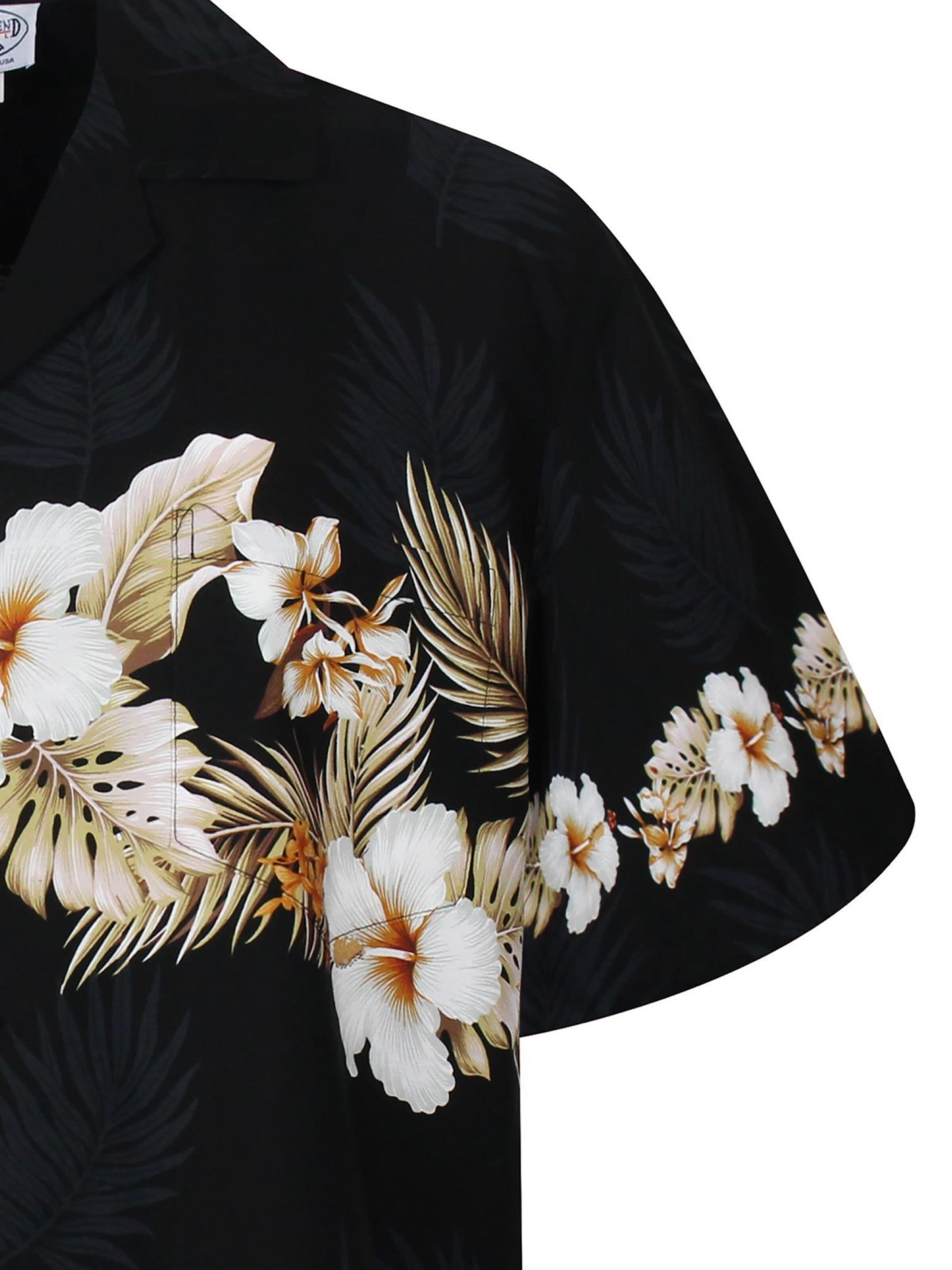 Pacific Legend Regular fit Button Up Shirt 'Blumen' in Black