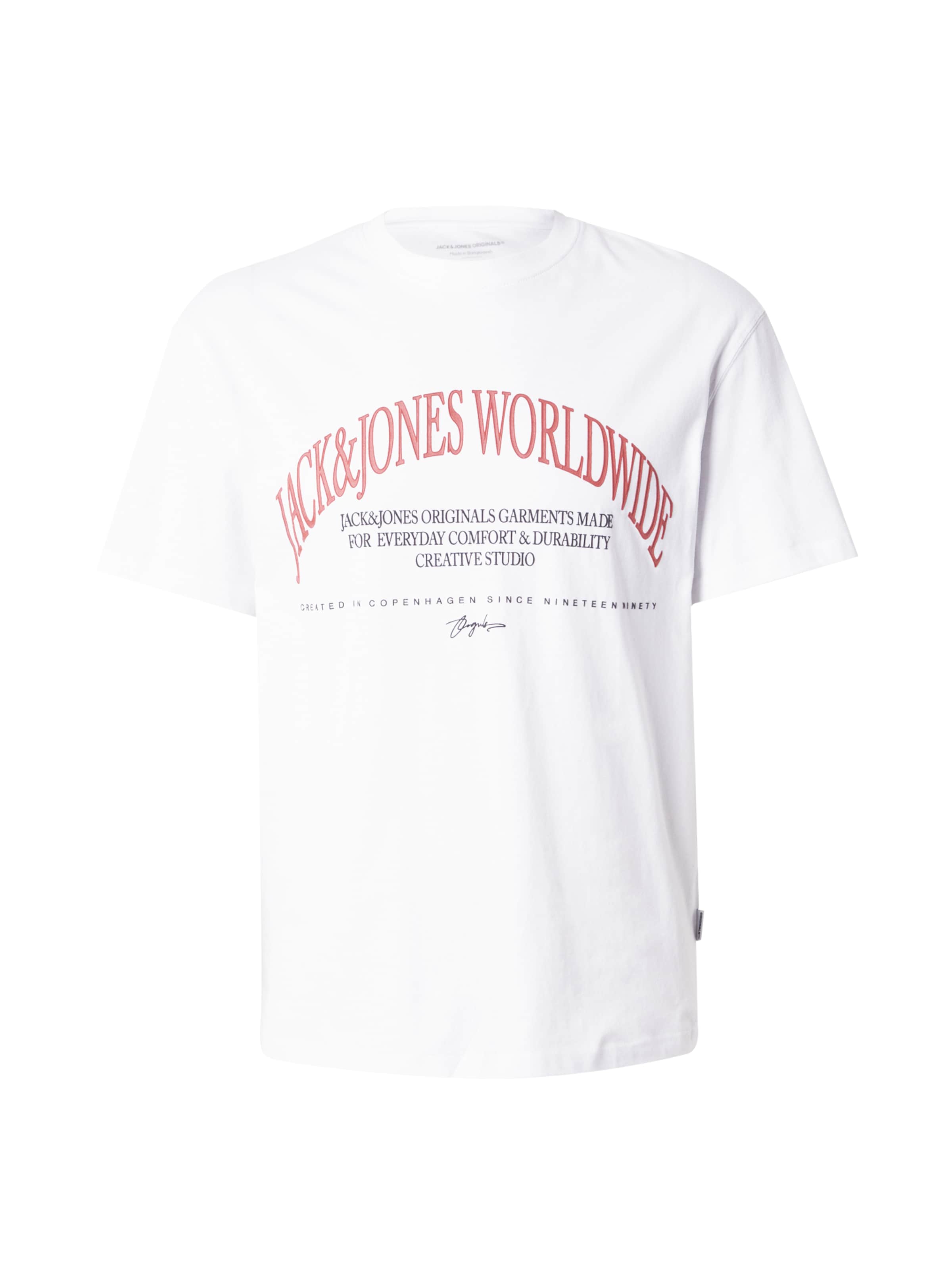 JACK & JONES Tričko 'JORFREDERIKSBERG MARGATE' - Biela: predná strana