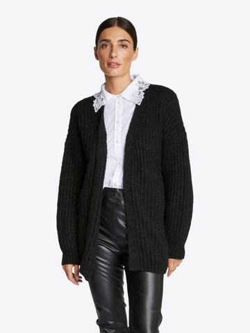 Rich & Royal Knit Cardigan in Black: front