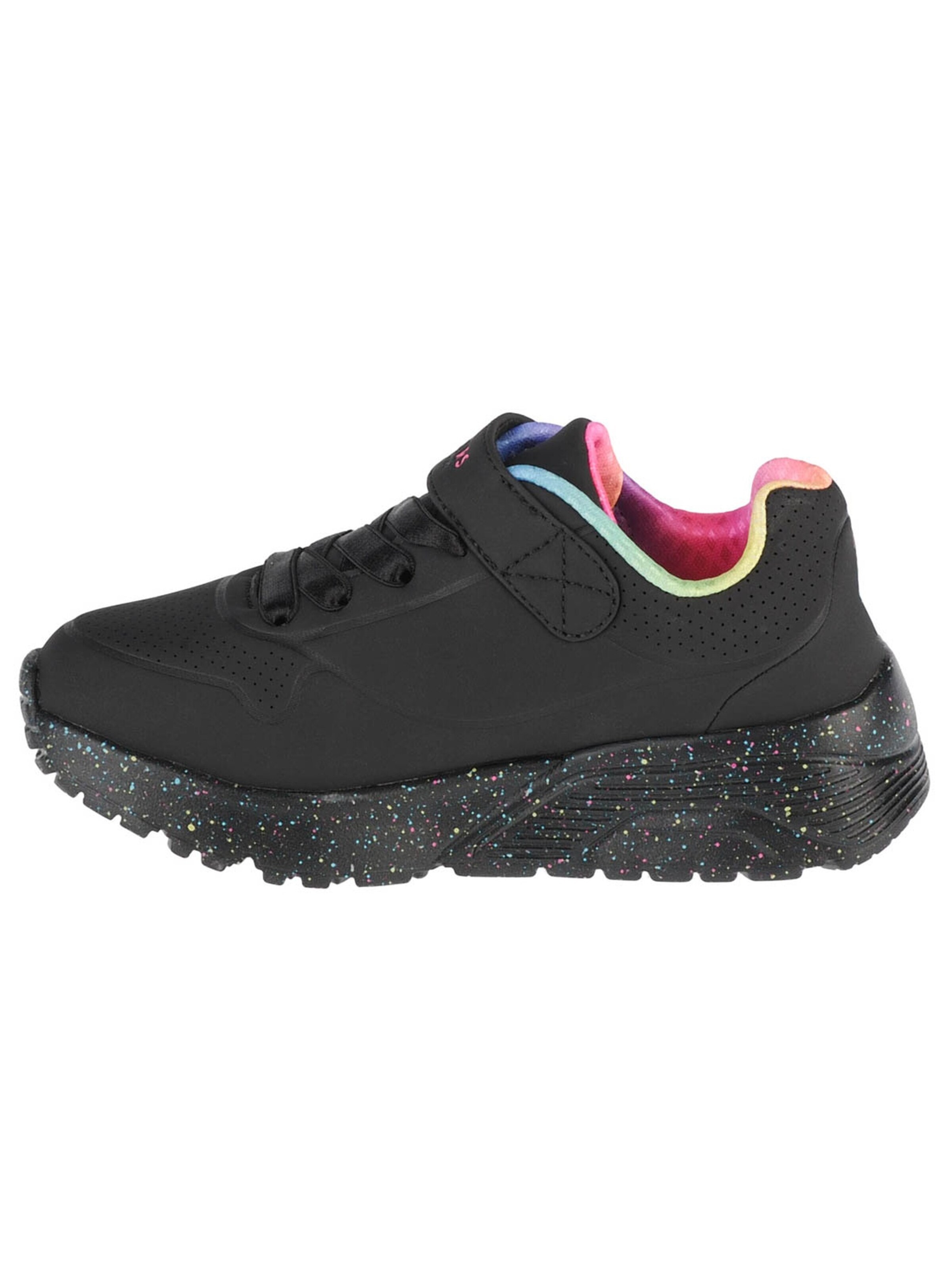 SKECHERS Sneaker 'Skechers Uno Lite Rainbow Specks'‌‌‌‌‌ in Schwarz: Vorderseite