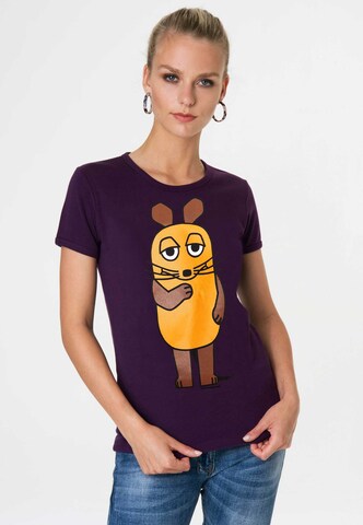 LOGOSHIRT Shirt 'Die Sendung mit der Maus' in Lila: voorkant