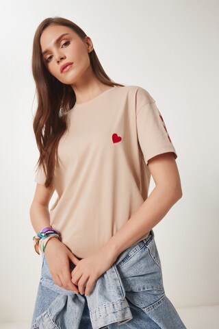 T-shirt Happiness İstanbul en marron