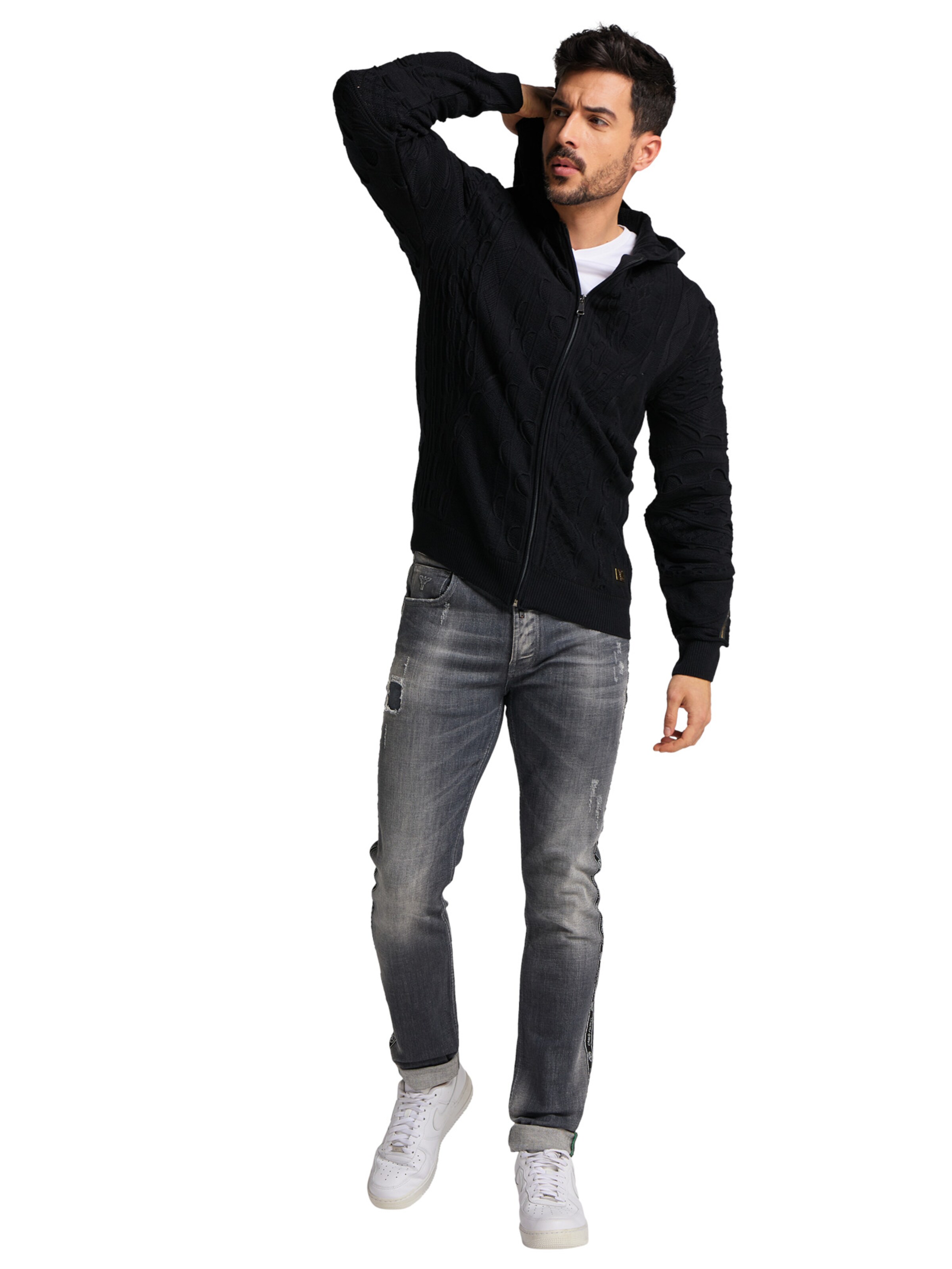 Carlo Colucci Knit cardigan in Black