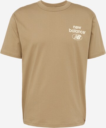 T-Shirt new balance en beige : devant