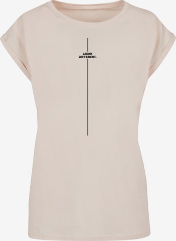 Merchcode T-Shirt 'Think Different' in Beige: predná strana