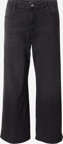 ONLY CarmakomaWide Leg/ Široke nogavice Traperice 'CARSnow' - crna boja: prednji dio