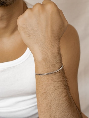 Hey Happiness Armband 'Serpent Flat' in Silber
