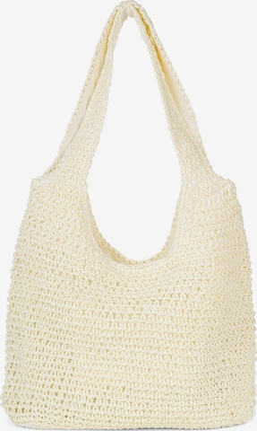 styleBREAKER Schultertasche 'Papierstroh Beuteltasche' in Beige: Vorderseite